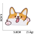 Cute Corgi dog cartoon embroidery patch for clothing DIY crafts, size 4.4cm by 5.8cm - No.1 (Yellow Corgi)