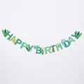 Striscione di buon compleanno dinosauro verde set per decorazioni feste bambini - 1 Banner Dinosauro