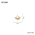 Gold starburst pendant BP1098B with dimensions 1.72cm by 1.43cm and 0.68g weight - Gold Radiant Starburst