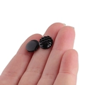 Detail of 10mm black fish scale resin cabochon showing texture on fingertip - Metallic Black(14)