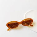 Occhiali da sole retrò ambra per bambini con lenti marroni UV400 e montatura ovale - Arancio Gelatina