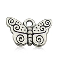 Silver alloy hollow butterfly pendant charm with ring for DIY jewelry making - 17317-14x9mm-1.2g Antique Silver Butterfly