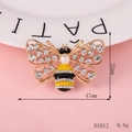 Golden bee DIY alloy accessory with sparkling rhinestones and white pearl inlay - Gold Yellow Black Enamel Pearl Bee