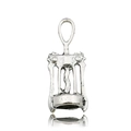 Silver metal corkscrew pendant charm for jewelry making with polished finish - 10558-Antique Silver Bottle Opener