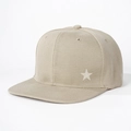 Casquette de baseball kaki à bord plat avec broderie étoile blanche sur le côté - Réglable / Kaki