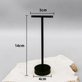 Matte black acrylic T-shaped earring display stand 14cm high with circular base - Large Round Base
