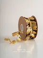 Nastro natalizio a foglia dorata da 10m per pacchi regalo e decorazioni, largo 40mm - Nastro di Natale C (Nastro di Foglia Dorata)
