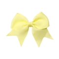 Handmade light yellow grosgrain ribbon bow hair clip for girls in a classic swallowtail style - 640 Light Yellow