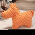 Plush pony stuffed animal in bright orange textured fabric for home decoration - 60x45cm / Orange