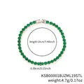 Hip hop 4mm emerald green zircon tennis bracelet in silver finish, 19cm length - 4.0 White Gold Green Zirconia - 19cm