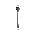 Black heart-shaped 304 stainless steel long handle spoon, 14.3cm length for coffee - Short Handle (14.3cm) / Black