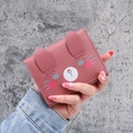 Handheld pink rabbit-style PU leather wallet for women with creative ear design - Deep Pink
