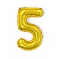 Golden number 5 foil balloon with metallic finish for birthday and party decorations - 16 Inch Number 5-Gold