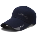 Berretto sportivo blu scuro in twill di cotone con dettagli stampati SportStyle grigi - Regolabile / Blu navy
