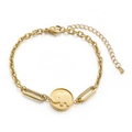 Elegant gold bracelet with minimalist elephant charm and adjustable lobster clasp chain - Gold (KB151183-Z)