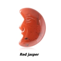 Carved Red Jasper Moon Face with natural stone texture on a clean white background - Red Jasper / 20*30mm