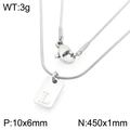 Zilveren vierkante hanger ketting met letter L en slangenketting afmetingen - Zilveren Letter L (KN293412-Z)