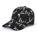 Unisex zwarte baseballpet met trendy witte graffiti tekst en getextureerd mesh-ontwerp - Verstelbaar (55-58cm) / Zwart