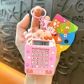 Cute pink cupcake-shaped cartoon capybara mini calculator keychain for backpacks and keys. - Calculator - Pink