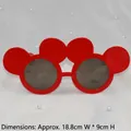 Funny red cartoon mouse style birthday party glasses for kids with round ears design - Mouse Ear Shape Red Glasses