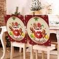 Detail of red Christmas chair covers with gingerbread man mugs and cursive text - Gingerbread Cocoa Cup(YTM2-13)