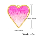 Vue détaillée du pendentif cœur dégradé rose avec dimensions de 31x29mm - A0297-Cœur Dégradé Rose Blanc