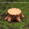 Miniature resin tree stump ornament with realistic bark texture and annual rings - Stump