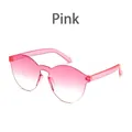 Frameless heart shaped sunglasses with pink gradient lenses and transparent temples - Dual-tone Pink