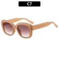 Chic square frame jelly tea sunglasses with brown gradient lenses for women - Jelly Tea