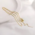 Golden S925 sterling silver box chain necklace with adjustable sliding bead and spring clasp - Gold Universal Box Chain