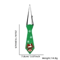 Green glitter Christmas felt tie for kids featuring a reindeer and snowflake design - Christmas Tie / Green Reindeer Head Style