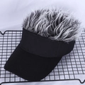 Berretto da baseball nero creativo con parrucca grigia per protezione solare uomo alla moda - S(54-56cm) / Grigio/Parrucca Grigia Bianca