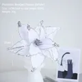 White 25cm artificial Christmas flower with sequins and lace texture for tree decor - 25cm / White