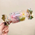 Kids colorful high-elastic hair ties in a candy-shaped clear gift box with MSMP branding - Multicolor 6
