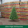 Albero di Natale artificiale PE verde da 120cm con 250 punte e base in metallo resistente - 1.2m Bicolore Alta Densità (250 Punte)