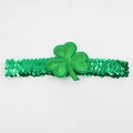 Groene pailletten klaver haarband voor feest carnaval festival Iers kostuum haaraccessoire - Pailletten Blad Hoofdband