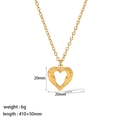 Detailed view of a gold heart pendant necklace with dimensions 20mm and 410mm length - Heart Style (TN3185)