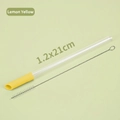 Lemon yellow 1.2cm wide Tritan reusable straw set with cleaning brush for bubble tea - 1.2x21cm / Lemon Yellow