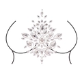 Detail showing tear-drop and marquise acrylic crystal body jewels for chest decoration - Pattern 98