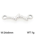 Silver coral shaped stainless steel jewelry connector with ring ends for DIY beach necklaces - Silver Branch Connector (KLJ9920-Z)