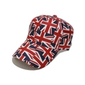 Klassieke baseballpet met Britse vlag Union Jack print en een gebogen harde rand - Britse Union Jack Vlag Stijl 1