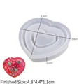 Vue détaillée du moule en silicone en forme de cœur avec dimensions pour résine DIY - Moule de Pendentif Coeur à Sables Mouvants