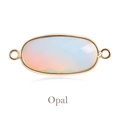 Oval opal stone connector with rose gold plated edges for DIY jewelry making - Opalite Gold
