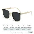 Foldable kids sunglasses in cream beige frame with dark lenses and UV protection - White Frame Dark Grey Lens
