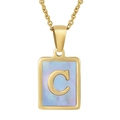 Blue Shell Letter C Style (With Chain)