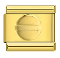 Italian charm link in gold-plated stainless steel with classic screw head design - Gold Rivet-Y201