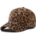 Distressed leopard print baseball cap in washed cotton with vintage ripped details - Adjustable / Khaki