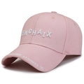 Berretto da baseball rosa con ricamo ENCHAIX bianco e dettaglio stampato sulla visiera - Regolabile / Rosa
