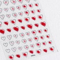 Adesivi per unghie 5D KX054 con motivi artistici a cuore rosso e contorni neri - Arte Cuore Rosso Linea Nera (KX054)