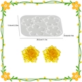 DIY flower pendant silicone mold with five cavities for yellow resin jewelry making - 5-Cavity Floral Mold Type 4 / White